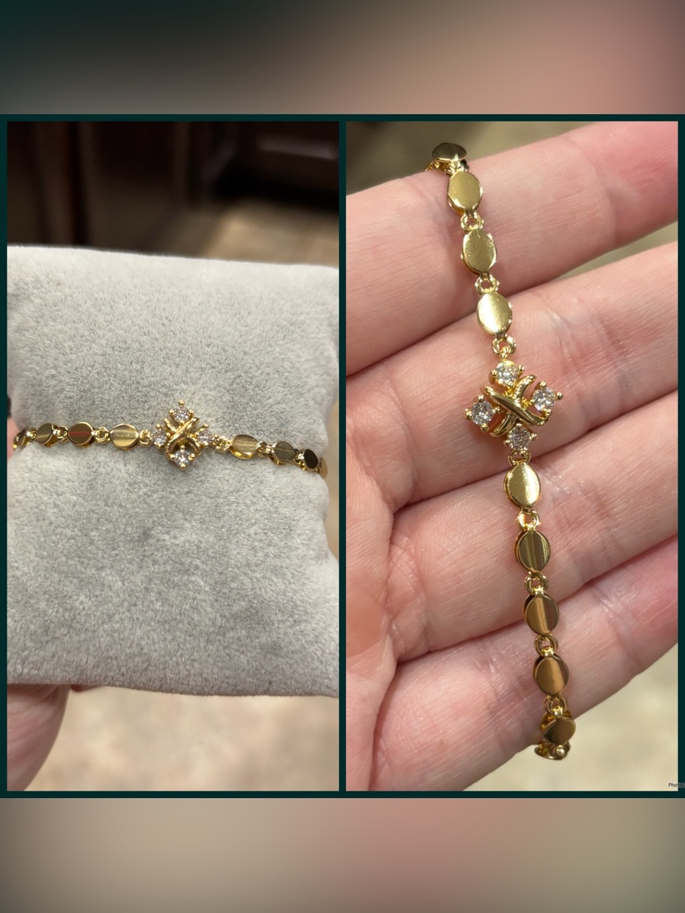 Elegant Gold-Tone Crystal Floral Bracelet - Women Jewelry